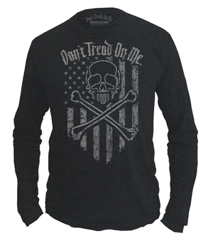 Don't Tread On Me® - Skeleton Flag - Longsleeve Shirt, Dark Charcoal