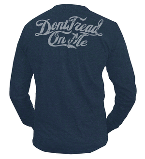 Don't Tread On Me® - Snake Shield - Longsleeve Shirt, Navy Blue