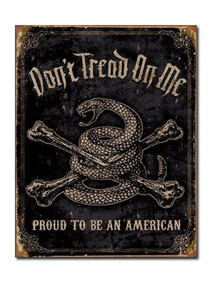 Proud American - 12.5" x 16" - Tin Sign - Don't Tread On Me